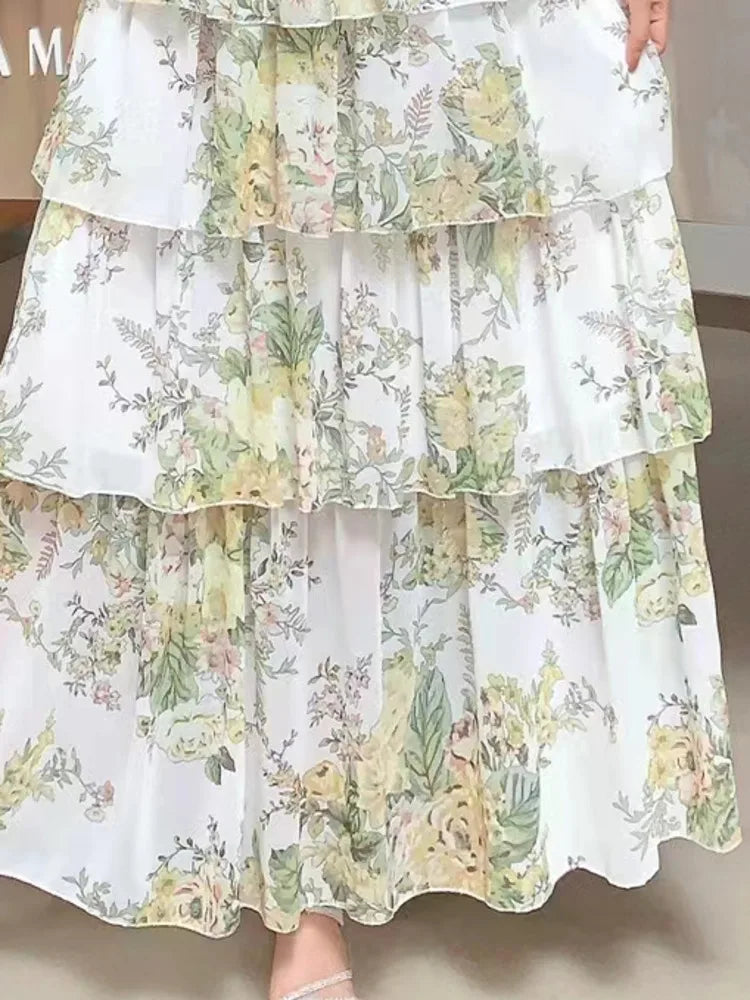 Zomerjurk Bloesem Print Vrouwelijk Jurkje