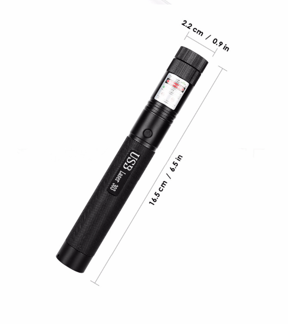 Laserpen 10000m Bereik USB Oplaadbaar Metaal Instelbare Focus Rood Groen