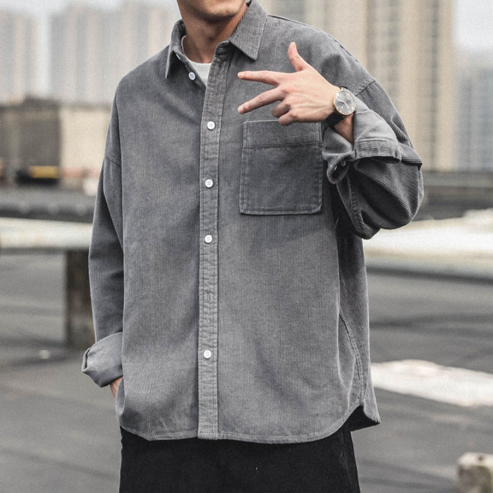 Casual Corduroy Jack Heren Leerlook