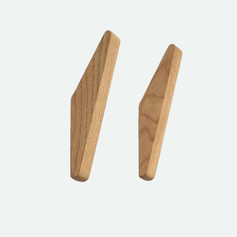 Wandhaken Hout Set van 2 13,5 cm Naturel Kapstok Badkamer Hal Handdoekhaak Wandkapstok Minimalistisch Boho Interieur