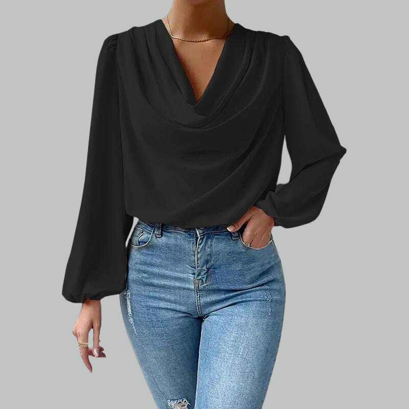 Vrouwelijke Chiffon Blouse Lange Mouwen Zomer