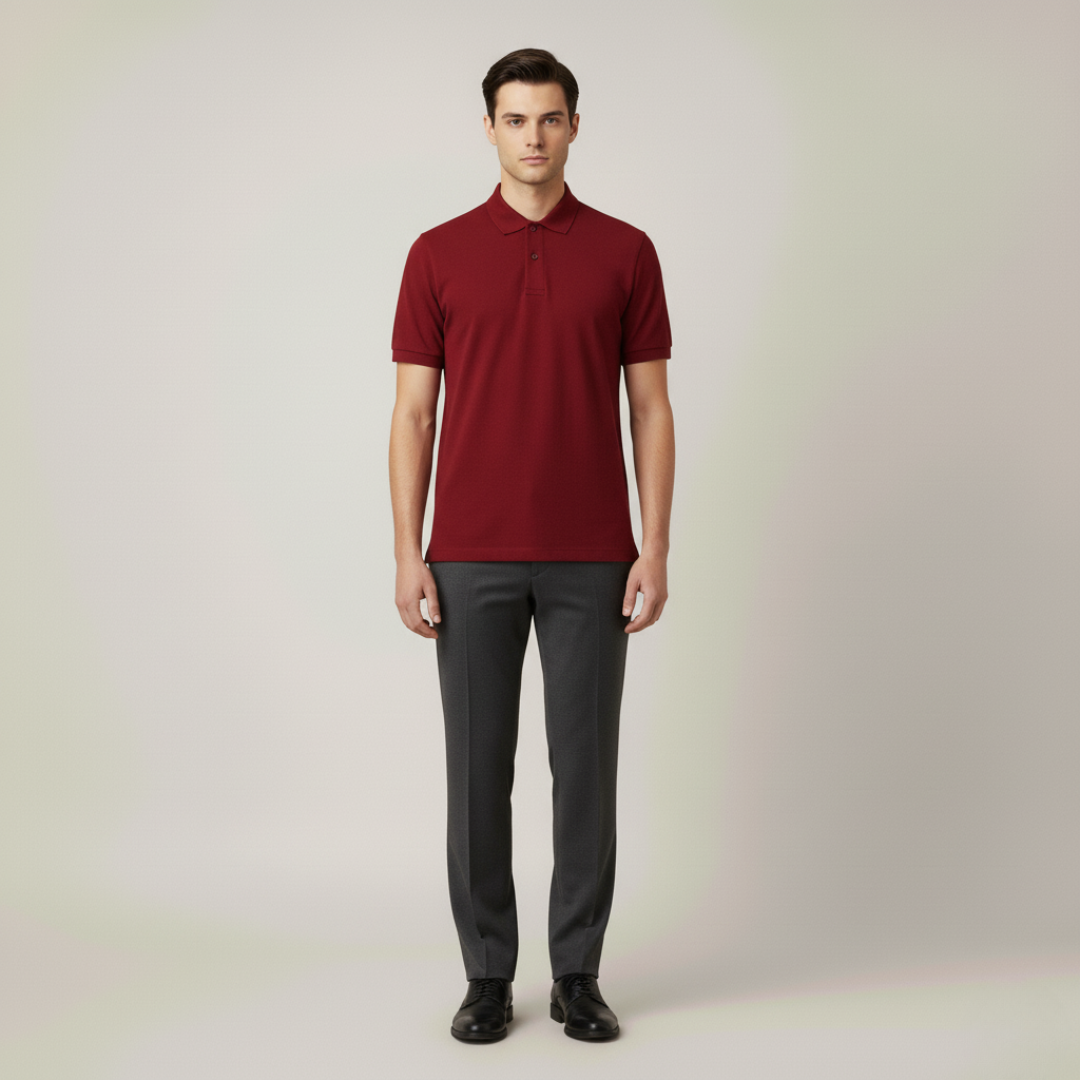 Herenshirt Klassieke Polo Lange Mouw Elegante Stijl