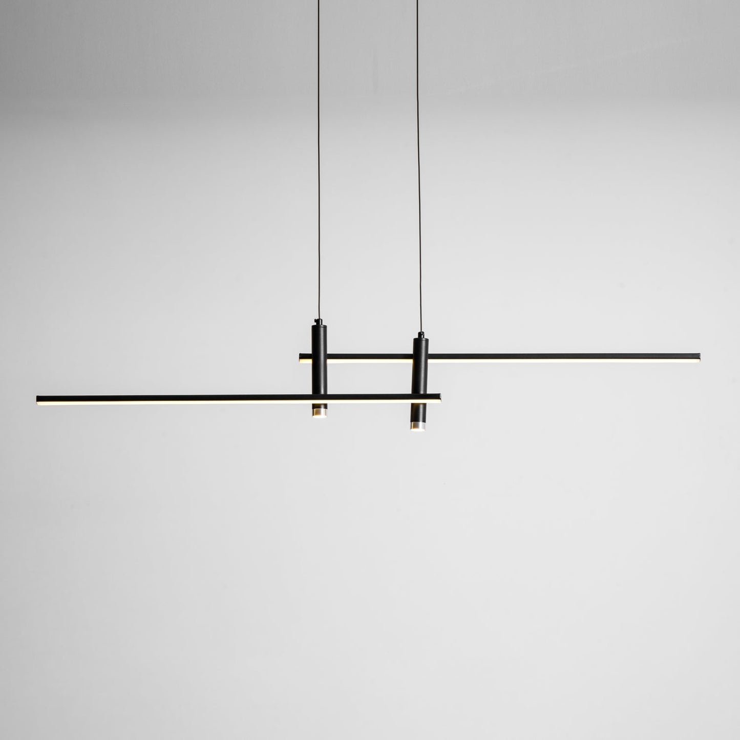 Lineaire hanglamp Links Island • 90/120/150cm • LED geïntegreerd • warm wit/neutraal/koel wit • dimbaar optie • zwart/goud • keuken-eiland boven tafel