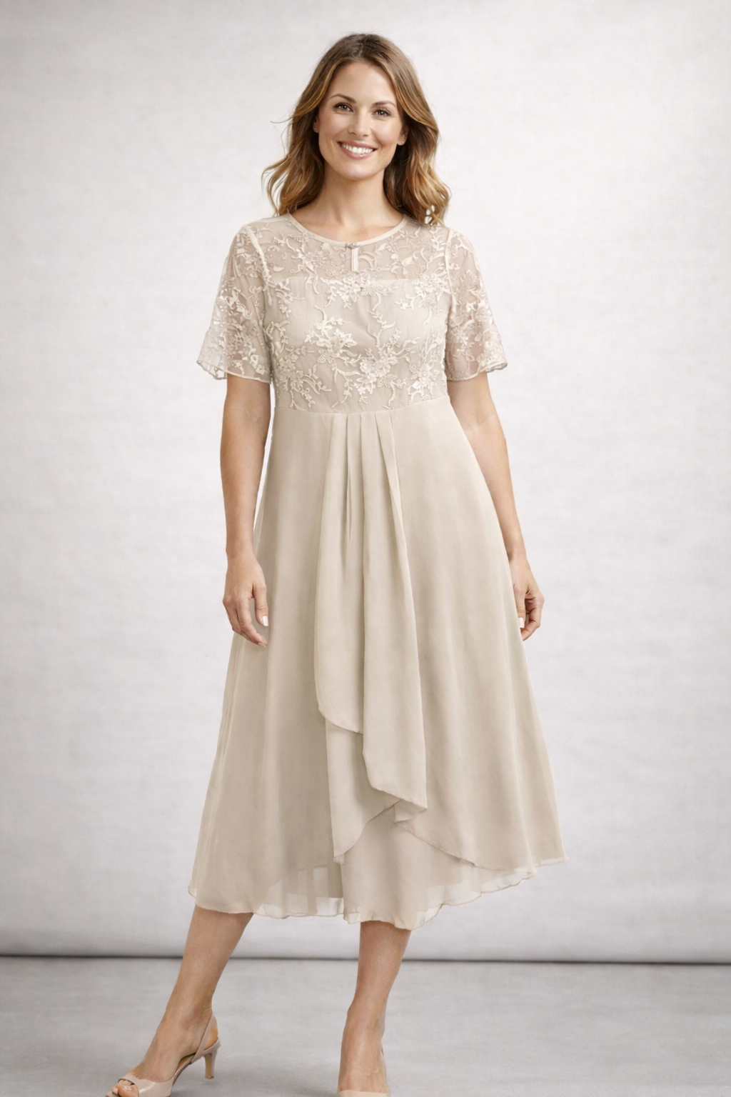 Livia | Elegante Midi Damesjurk voor Bruiloft en Zomer Events 9