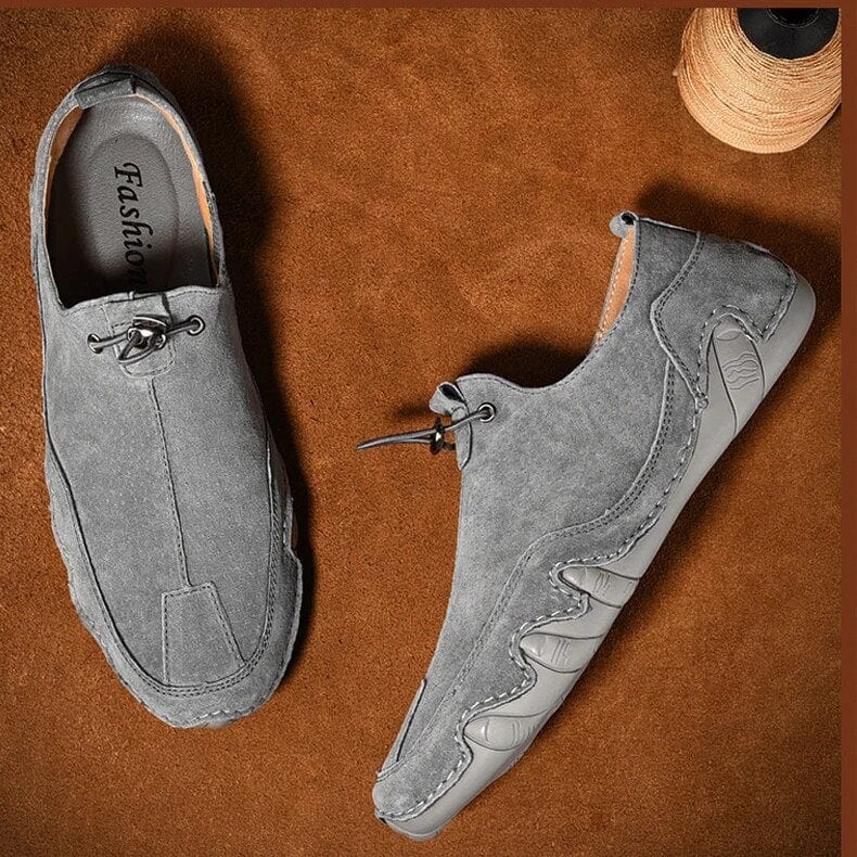 Instap Loafers met Elastische Vetersluiting – Leren Slip-on Schoenen voor Heren