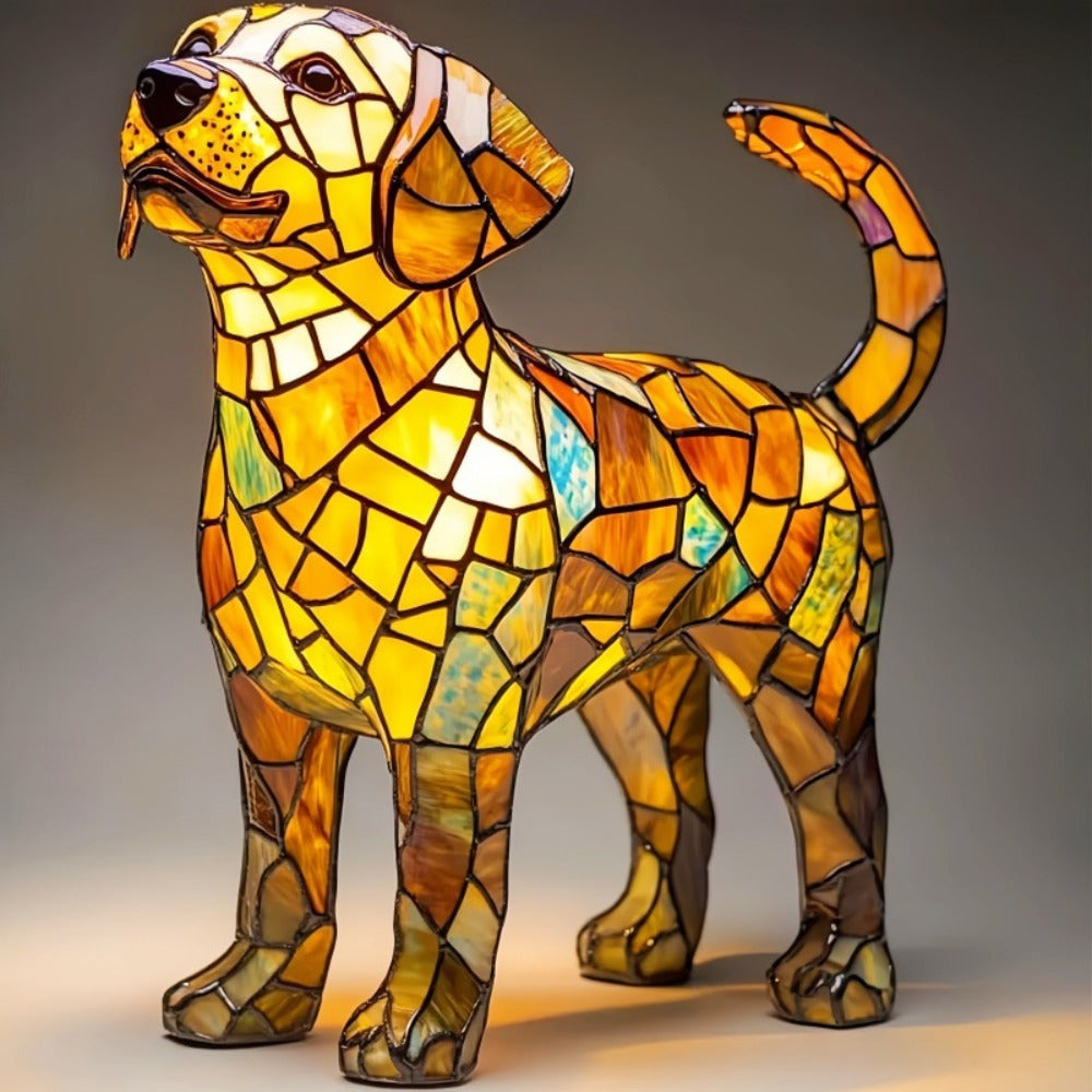 Golden Labrador LED-Tuinlamp – Handgemaakte Hondenlamp met Sfeerverlichting voor Binnen en Buiten