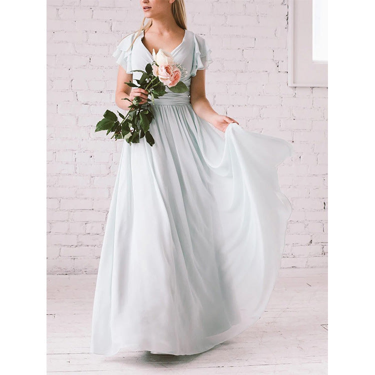Elegante Maxikleed voor Vrouw met V-halslijn
