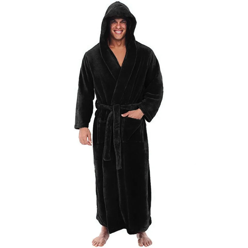 Badjas met Capuchon voor Heren – Zachte Pluche Ochtendjas in Relaxed Fit voor Warmte en Comfort