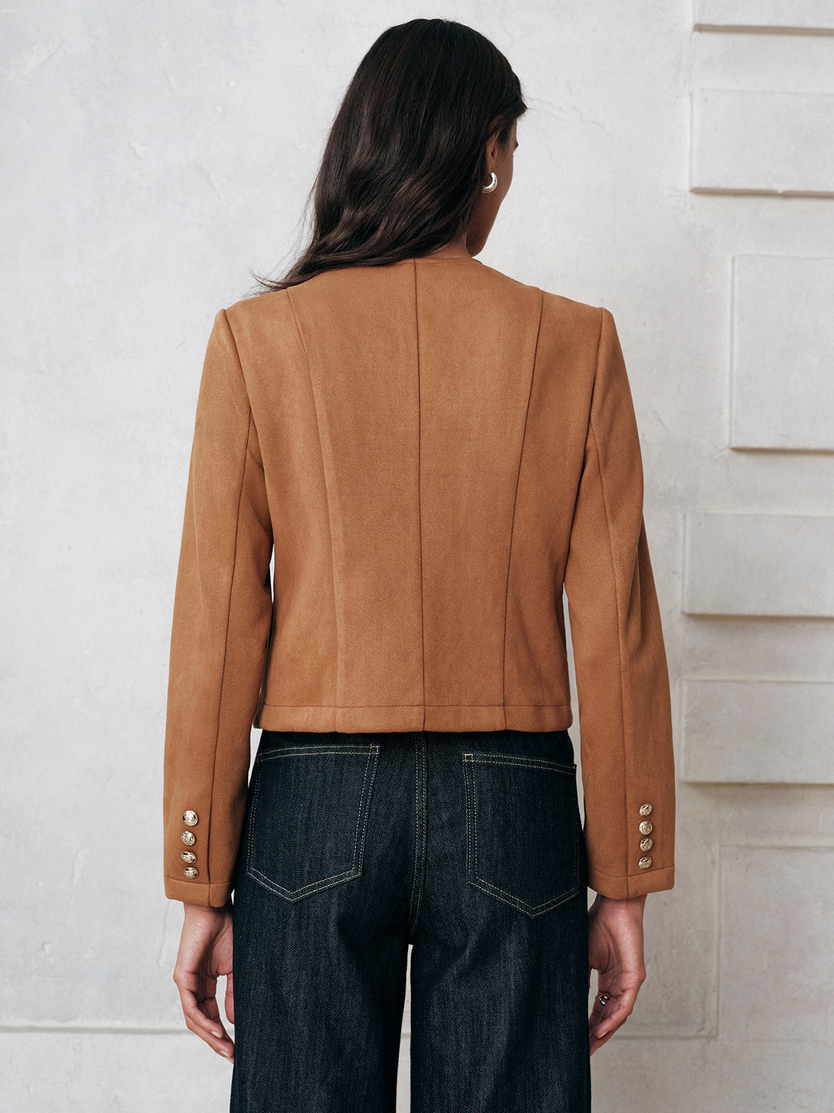 Korte Dames Jas van Suede - Elegante Pasvorm