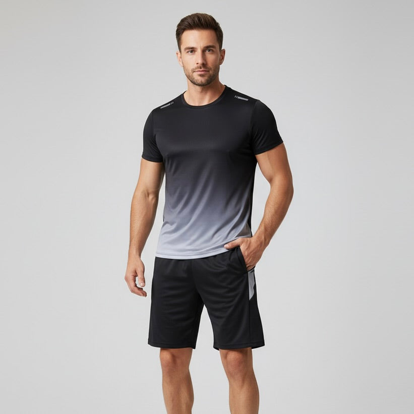 Mannen Sportset Ademend Polyester Slim Fit Kleurverloop
