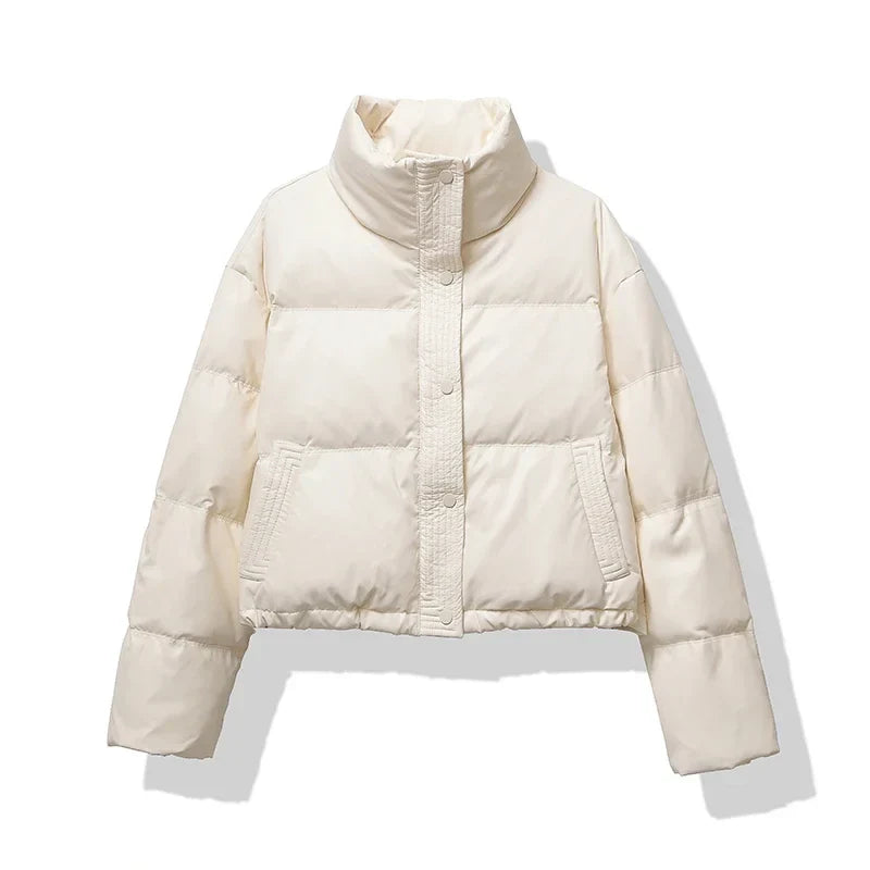 Mira | Dames Winterjas - Trendy Cropped Pufferjack met Hoge Nek 3