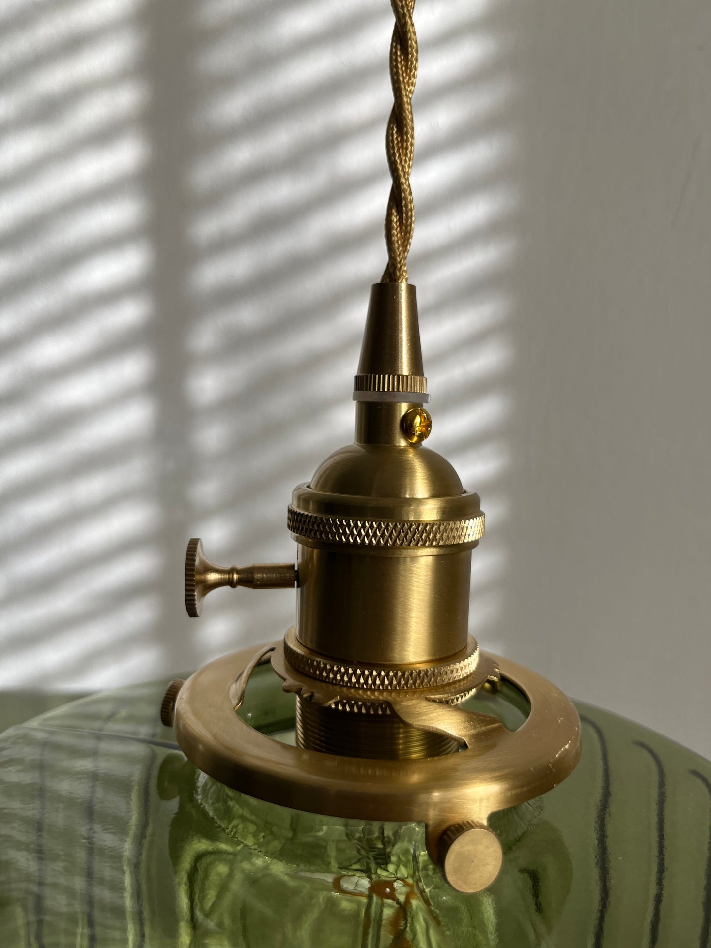 Hanglamp Geribbeld Glas Messing Japans Retro E27 Eetkamer Keuken Wit Groen