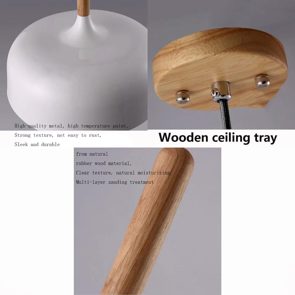 Hanglamp Aluminium Hout E27 Japandi Zwart Eettafel Woonkamer Minimalistisch Scandinavisch Design Verlichting