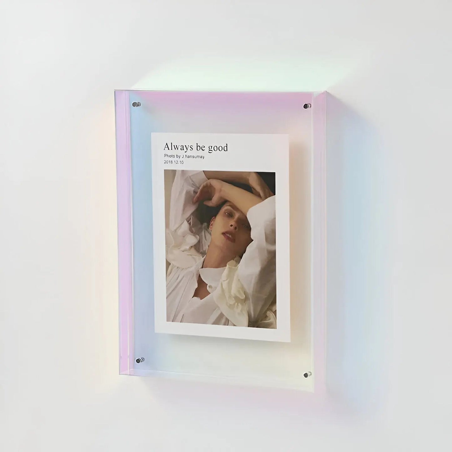 Acryl Fotolijst met Gekleurde Rand – Wand & Tafel – 10 Kleuren – 5 Maten