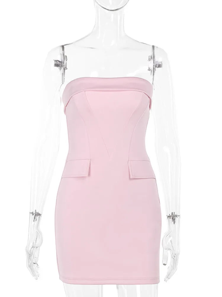 Strapless Mini-Jurk Voor Dames Zomerjurk Kort en Sexy