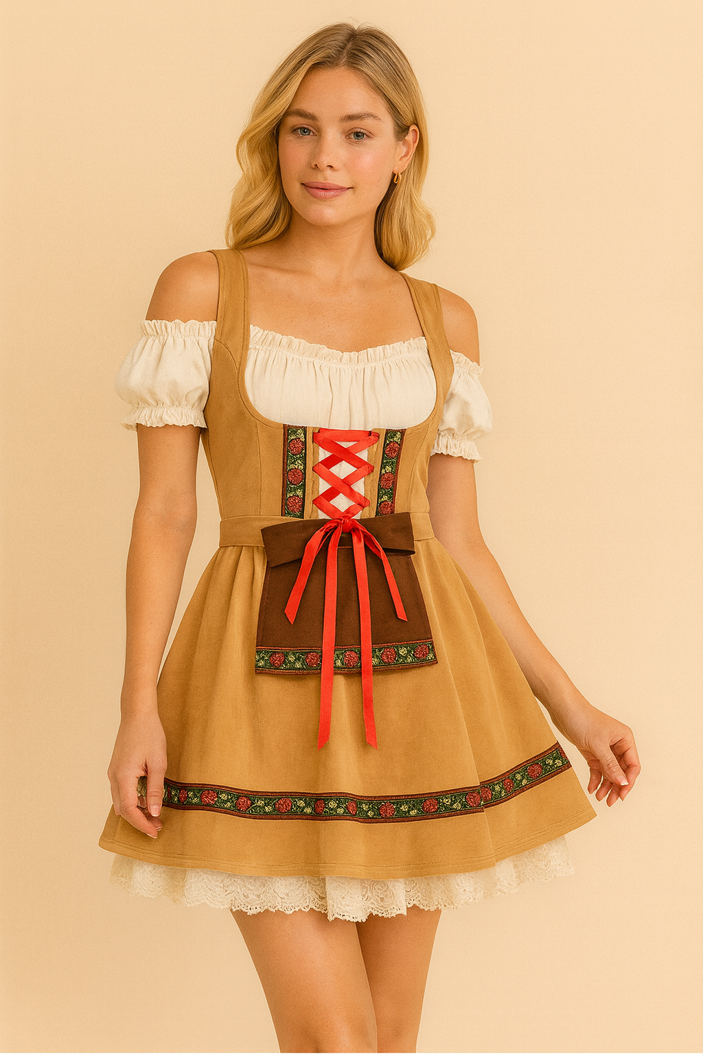 Dames Dirndl Jurk Oktoberfest Stijl Blauw Rokje
