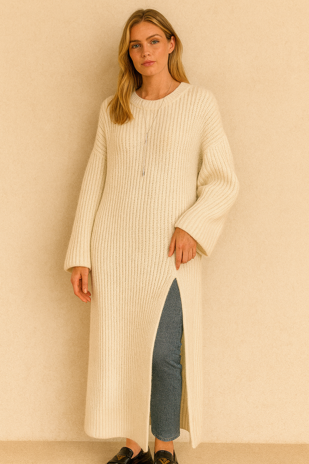 Dames Jurk Gebreide Lange Stijlvol Elegante Zomerjurk