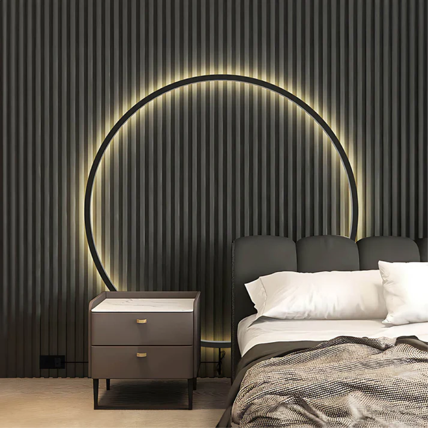 Myka's Ring Wandlamp LED 7W-30W Zwart Wandlamp Interieur Sfeerverlichting Ronde Designlamp Minimalistisch