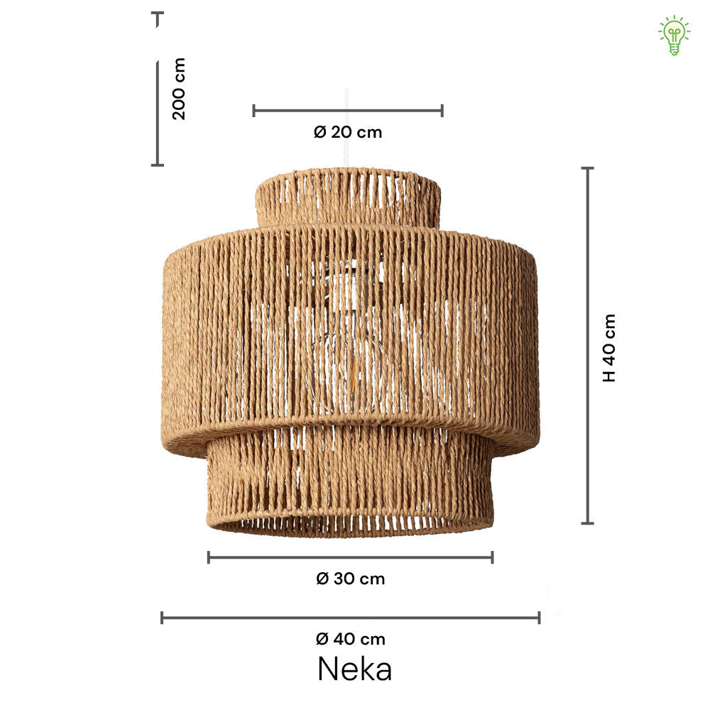 Rotan Hanglamp Ø 40cm Gevlochten Raffia E27 Natuurlijk Design