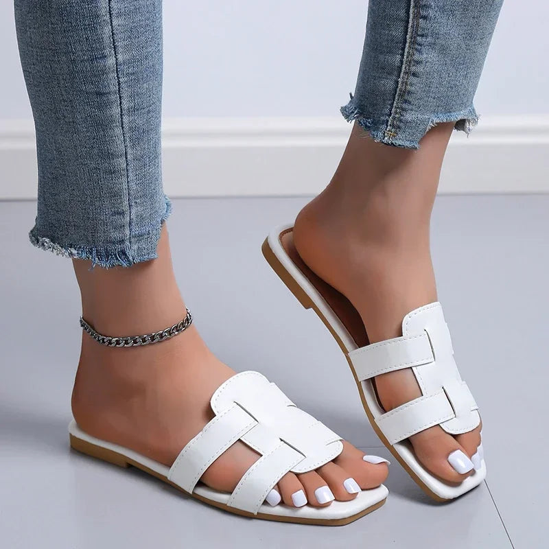 Vrouwenslippers Zomer Sandalen Comfortabel Leer