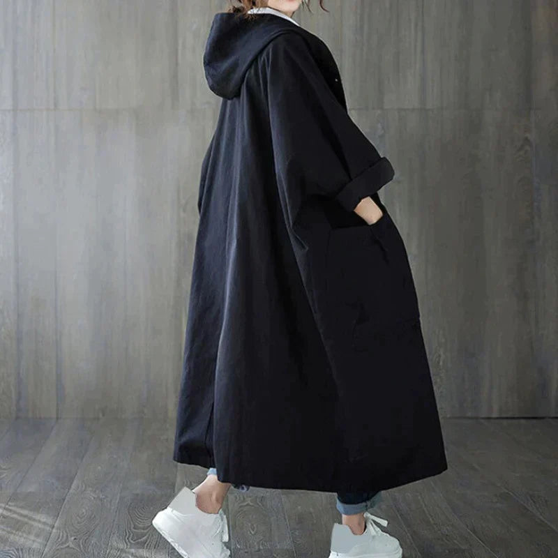 Dames Trenchcoat Oversize Elegante Lange Jas