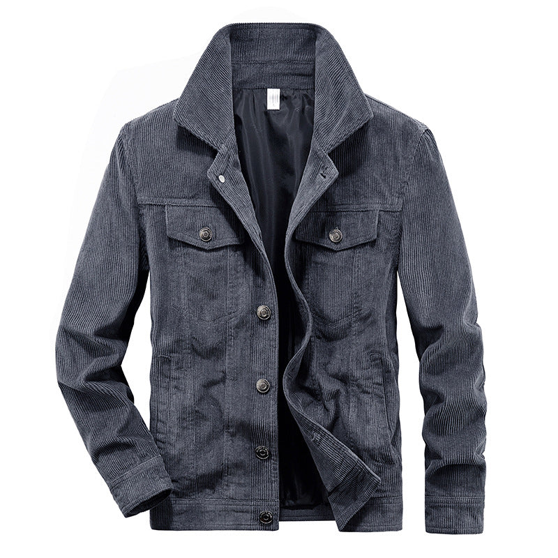 Heren Ribfluwelen Jas Stijlvol Vintage Look