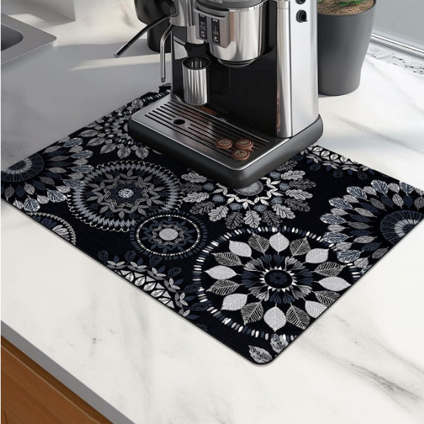 Absorberend Koffiemachinematje 30x40-50x60cm Keukenbescherming Antislip Basis