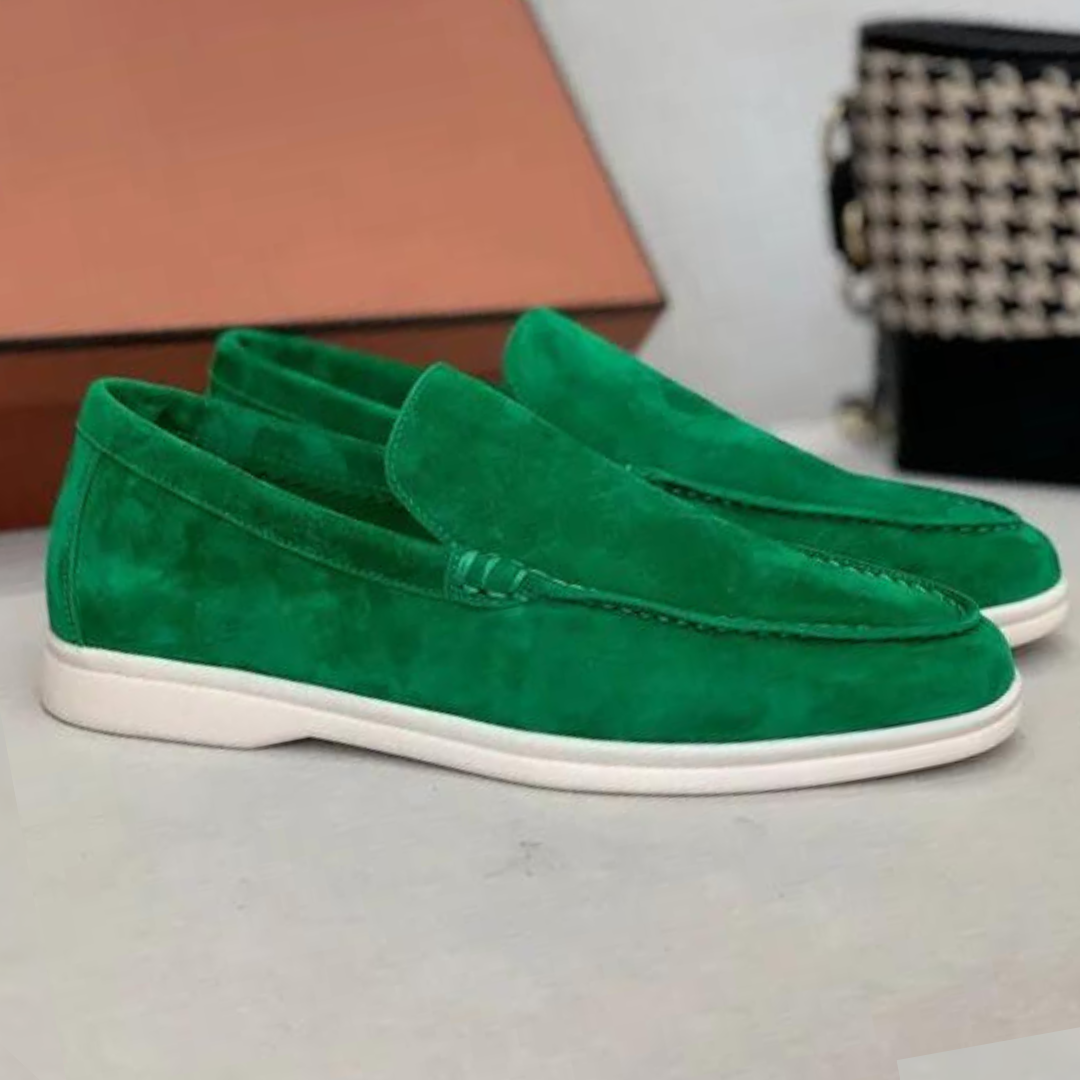 Luxe Leren Loafers Suède Stijl Met Comfortabele Binnenzool