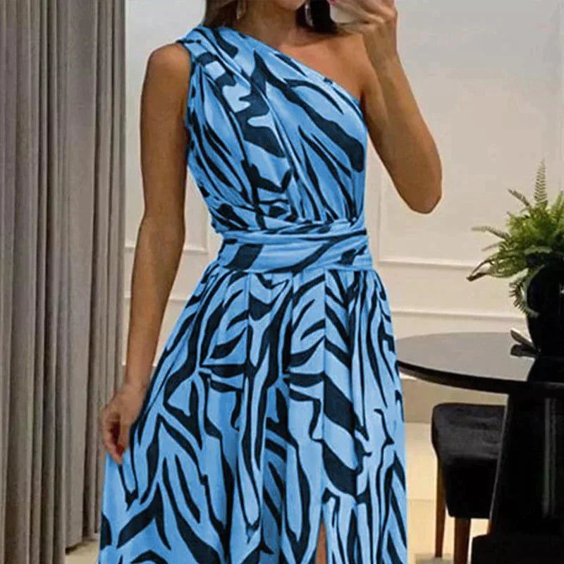 Zomerjurk Vrouw Jurk Met Bloemenprint Mooi Modieus