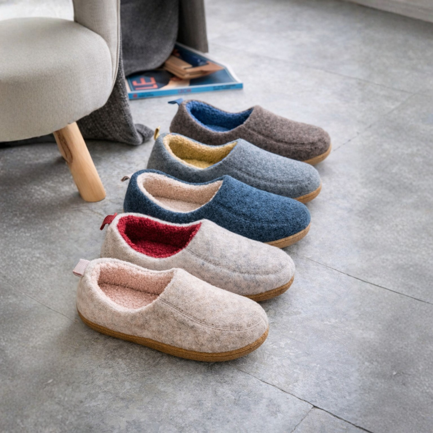Orthopedische Dames Pantoffels Warm Fleece Voering Harde Zool
