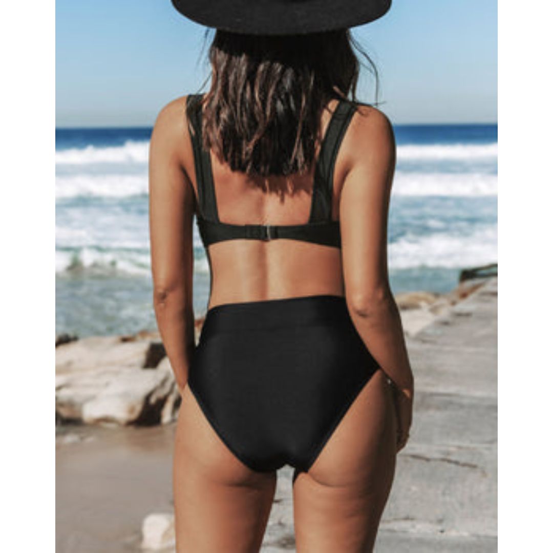 Dames Badpak Met Hoge Taille Effen