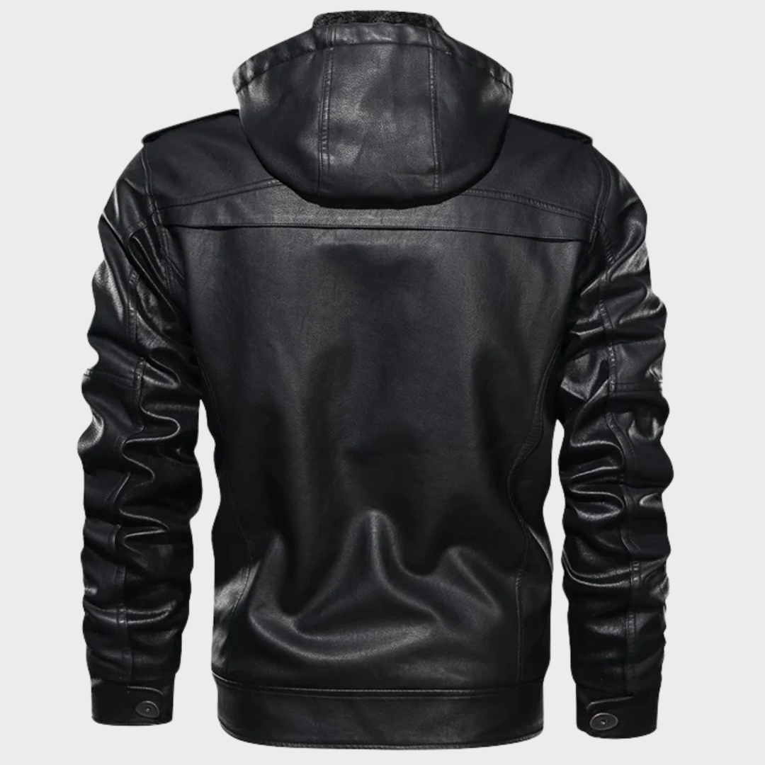 Leren Jas Heren Klassiek Design Donkerbruin