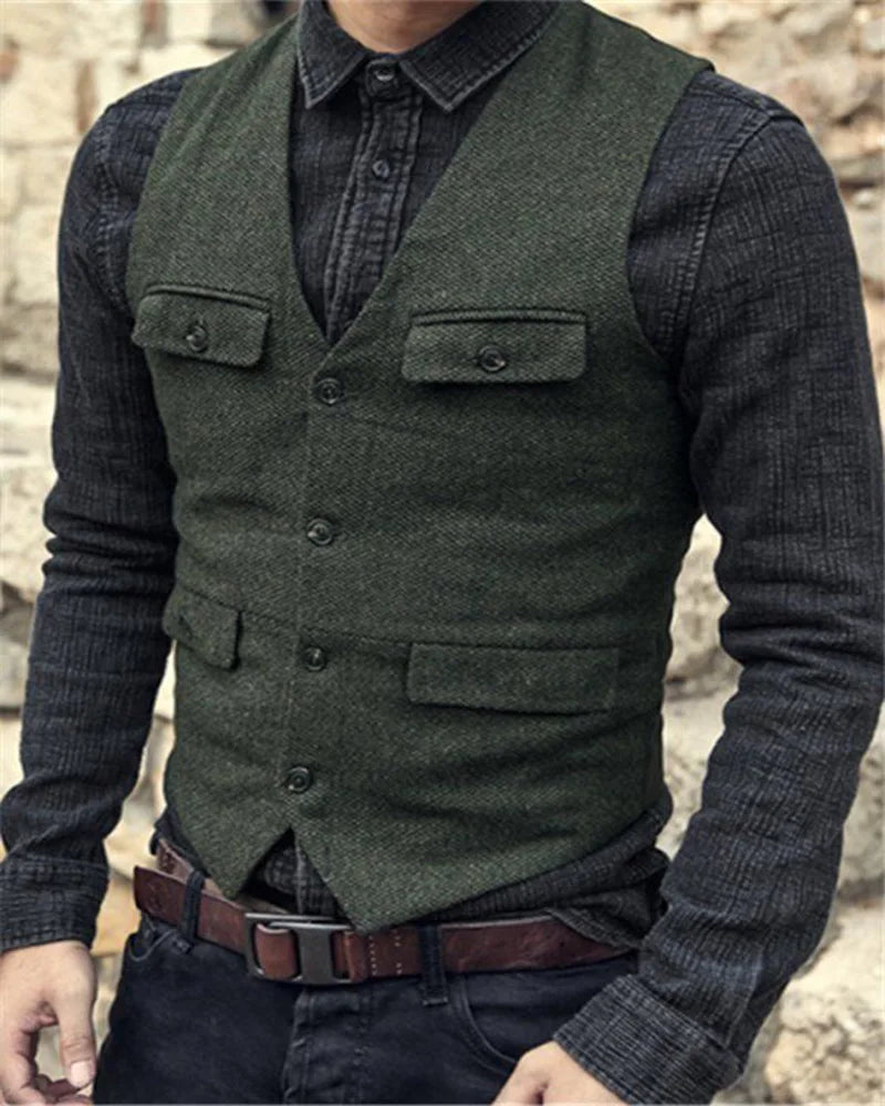 Heren Gilet Slim Fit Formeel Verstelbaar