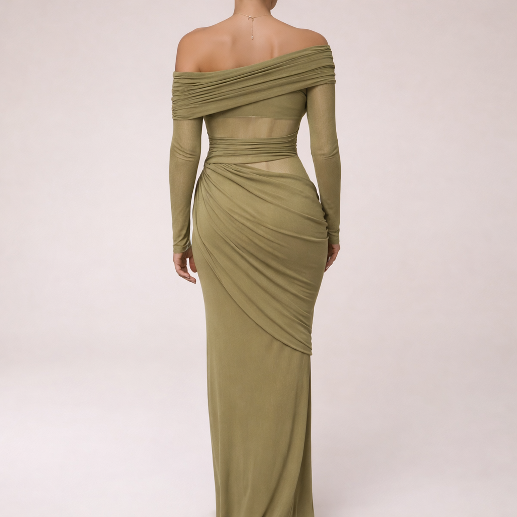 Rosa Maxi Jurk van Luxe Stof Elegante en Comfortabele Pasvorm