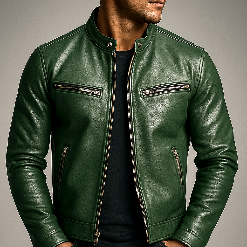 Ryder | Vintage Leren Jas Heren met Gestructureerde Pasvorm 7