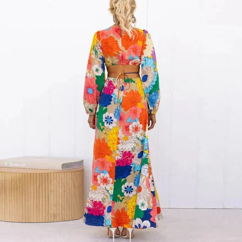 Vrouwelijke Maxi Zomerjurk met Bloemenprint