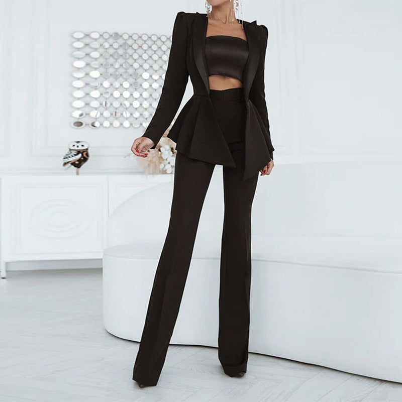 Dames Blazer Set Tweedelig Klassiek Design