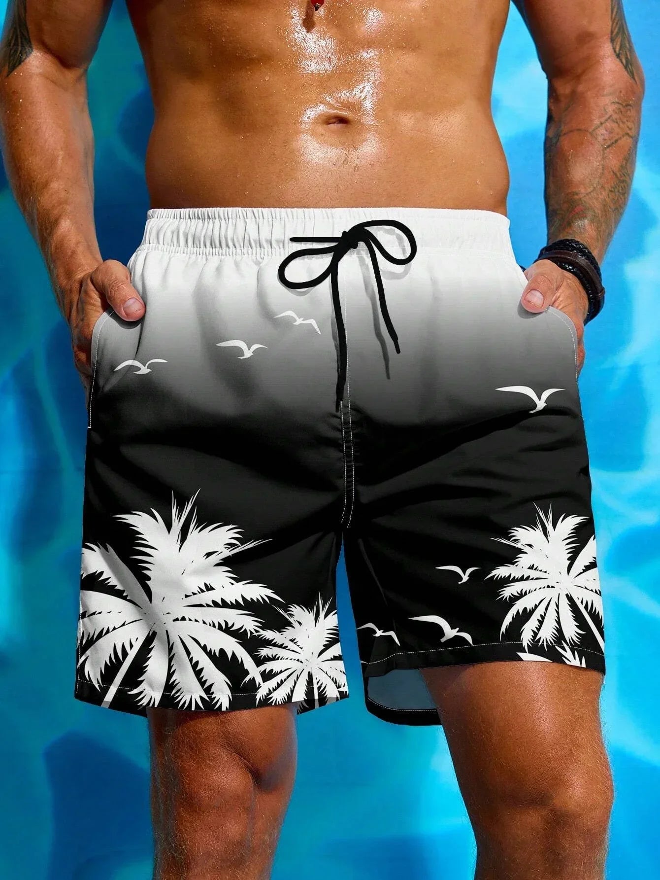 Mannen Short Tropical Print Zwemshort