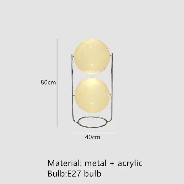 Vloerlamp Bol Wit Acryl Chroom Metaal Art Deco Design E27 LED