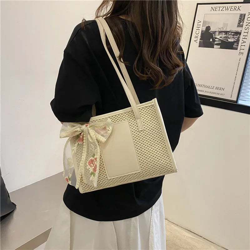 Gevlochten Handtas Zomer Vakantie Chic Mode