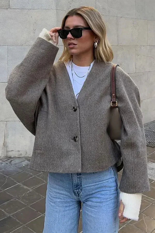 Korte Winterjas Dik Warm Oversized Voor Vrouw