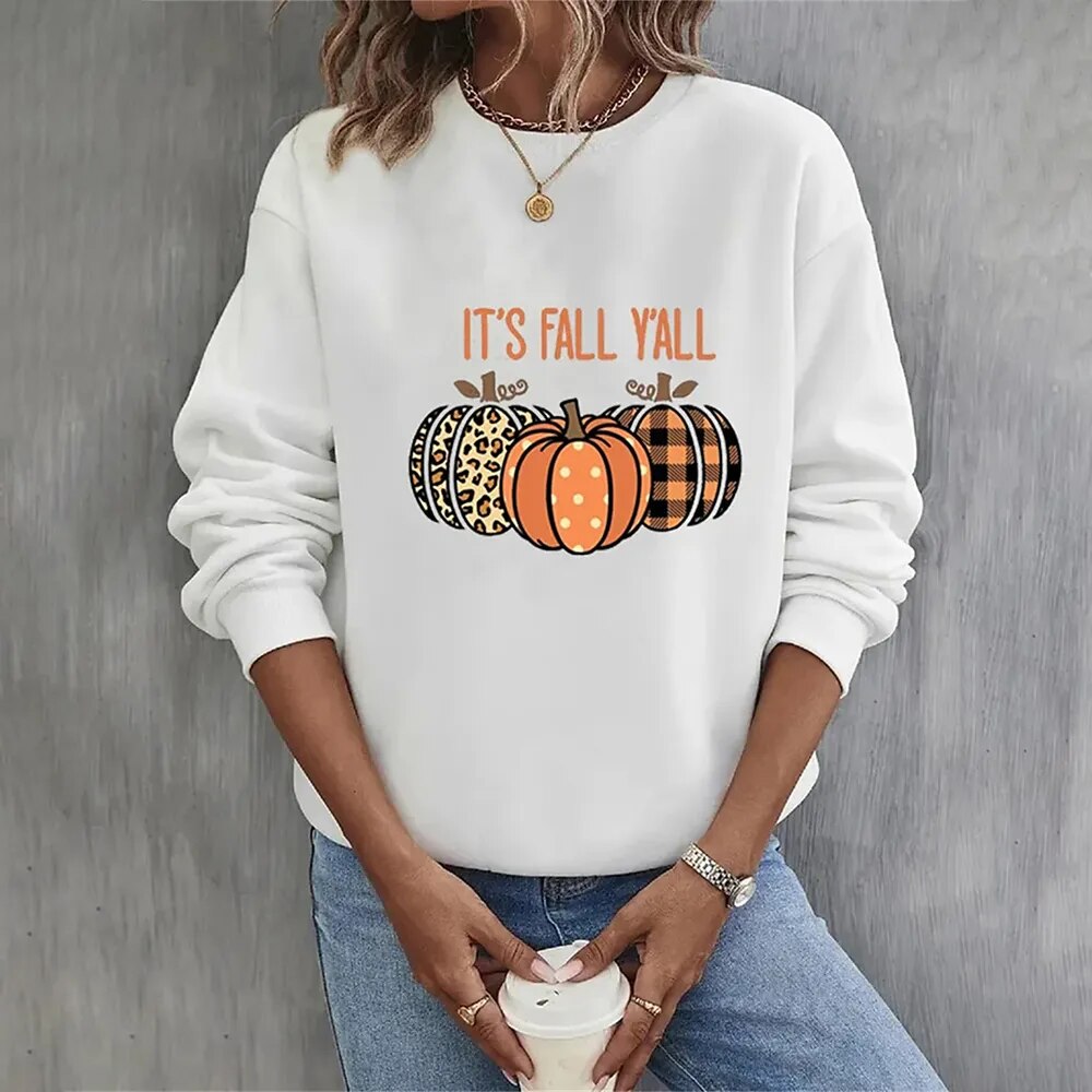 Halloween Sweatshirt met Pompoen Print
