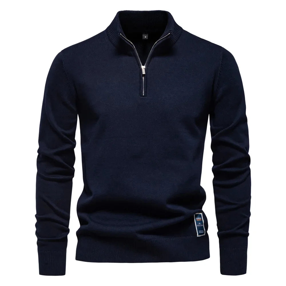 Heren Trui Quarter-Zip Comfortabel Klassieke Stijl Regular Fit