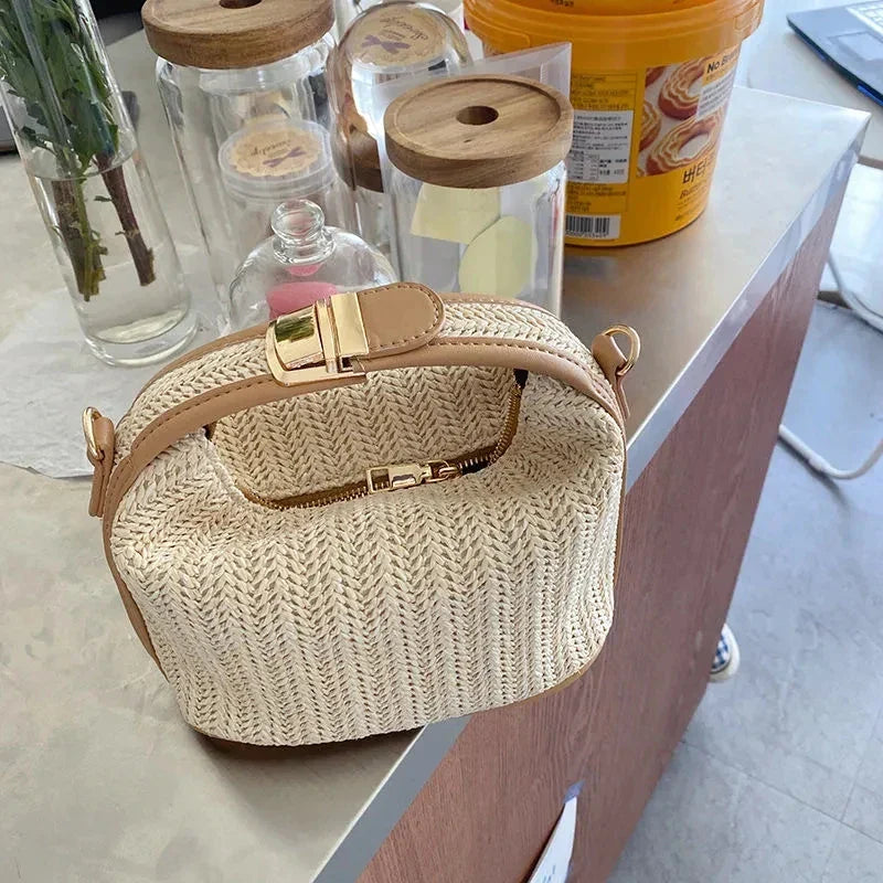 Strooien Crossbody Tasje voor Dagelijks Gebruik