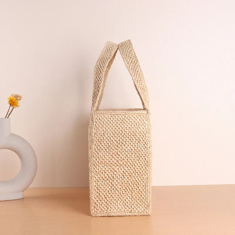 Handgemaakte Raffia Strandtas voor Dames Zomer