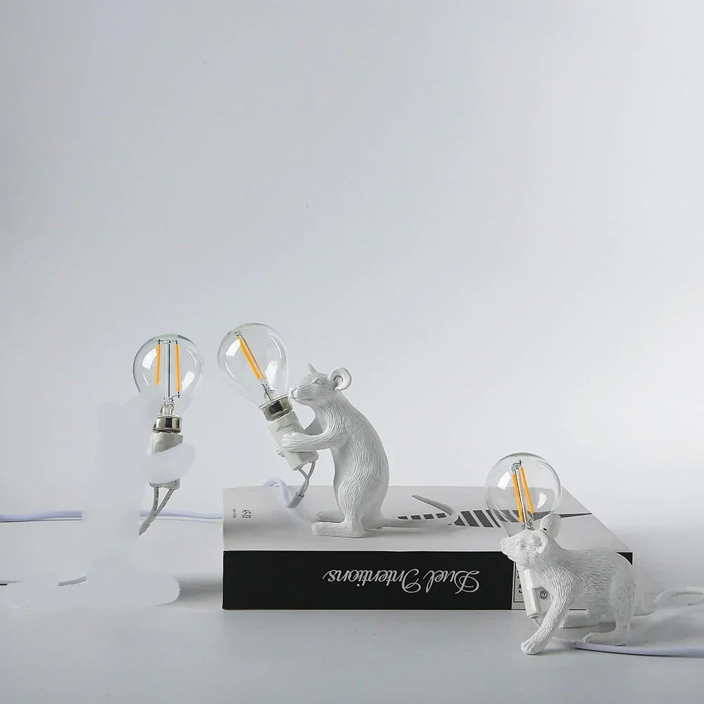 Decoratieve Muizenlamp Hars LED Verlichting Zittend of Liggend Wit Goud Zwart Tafel- en Nachtkastlamp voor Woonkamer Slaapkamer Kinderkamer