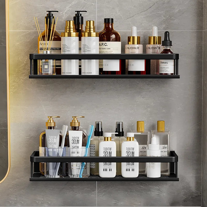 Doucherek Aluminium Zwart 30 50 60cm Wandrek Badkamer Douche Opbergplank Shampoo Rek Ruimtebesparend