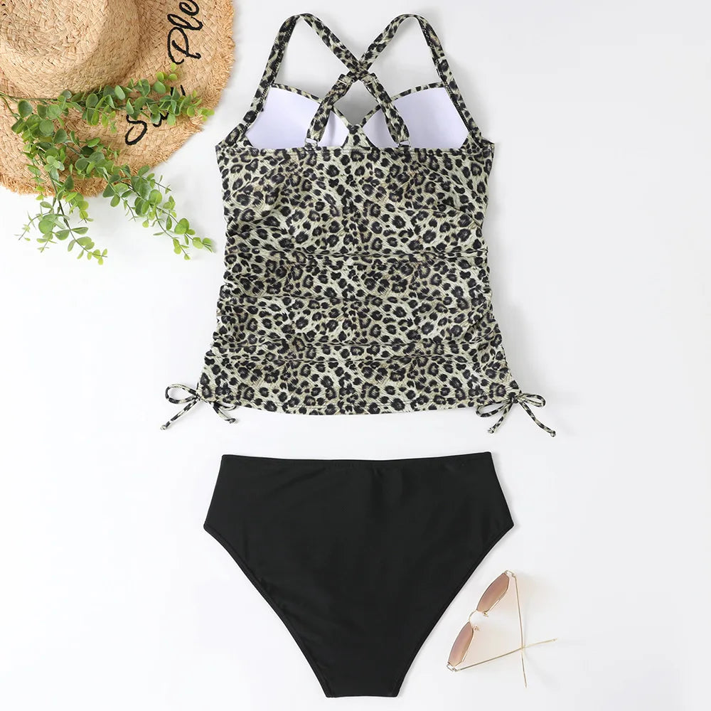 Tankini Set V-Hals Voor Dames Trendy Badpak