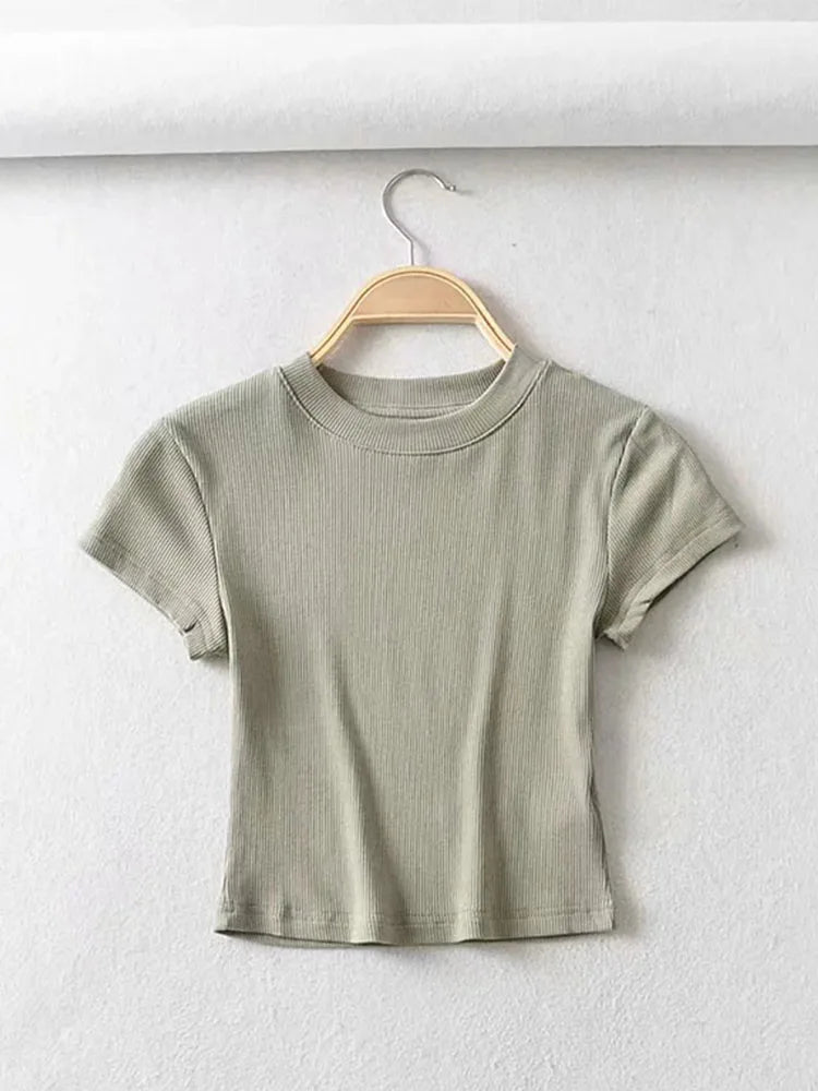 Zomerse Crop Top Vrouwelijk Strak Fit