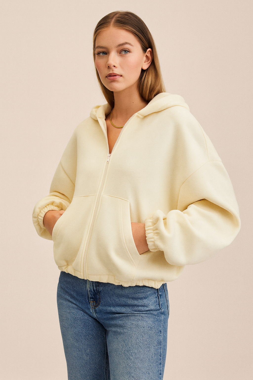 Dames Oversized Hoodie Sportief met Kap en Rits
